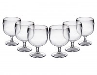 Set of 6 stacking polycarbonate wine glasses